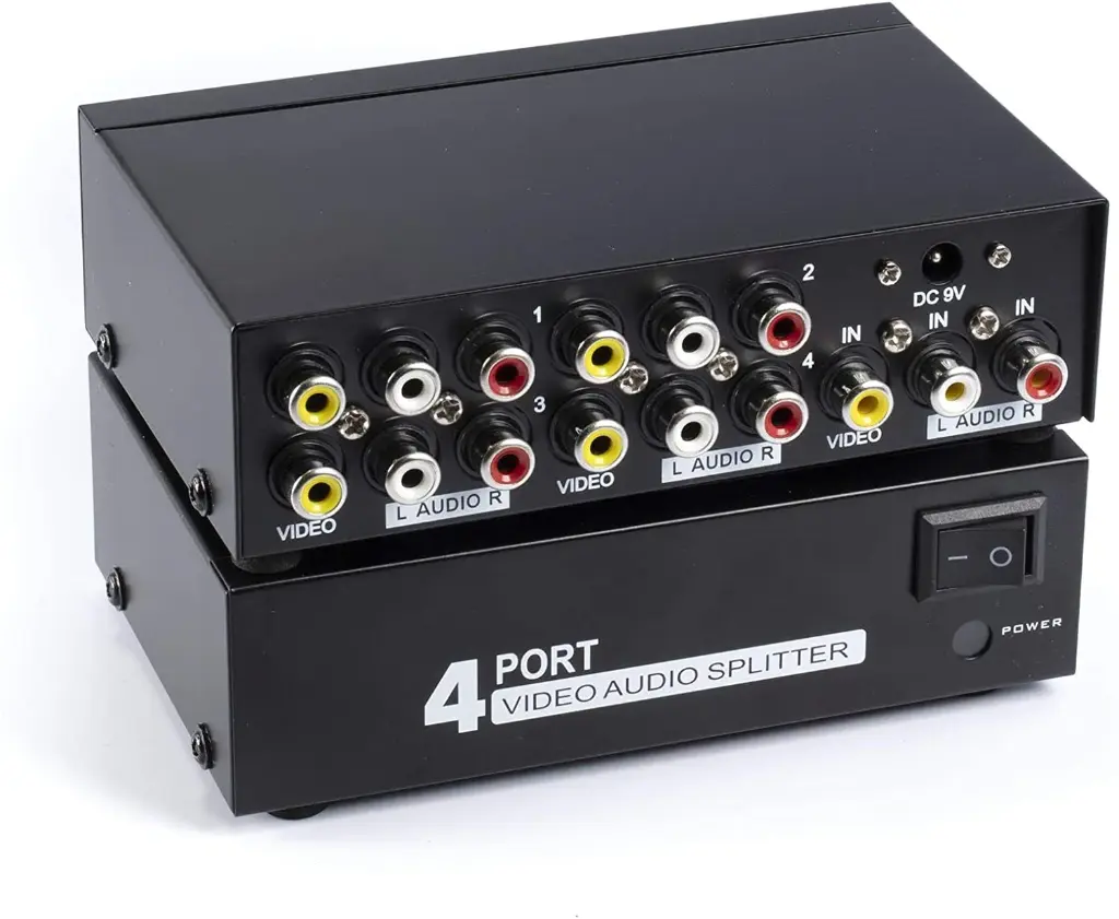 AV Splitter-4 Port RCA Audio Video Splitter 